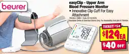 JB Hi-Fi beurer easyClip - Upper Arm Blood Pressure Monitor offer