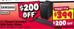 JB Hi-Fi SAMSUNG 3.1 Channel Soundbar With Dolby Atmos offer