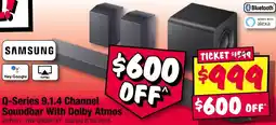 JB Hi-Fi SAMSUNG Q-Series 9.1.4 Channel Soundbar With Dolby Atmos offer