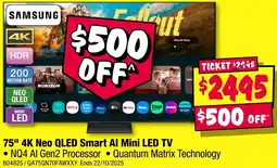 JB Hi-Fi SAMSUNG 75" 4K Neo QLED Smart Al Mini LED TV offer
