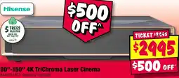 JB Hi-Fi Hisense 80"-150" 4K TriChroma Laser Cinema offer