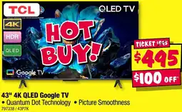 JB Hi-Fi TCL 43" 4K QLED Google TV offer