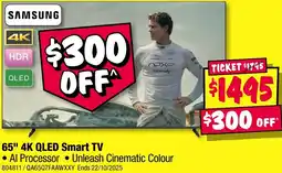 JB Hi-Fi SAMSUNG 65" 4K QLED Smart TV offer
