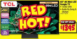 JB Hi-Fi TCL 65" 4K Mini-LED Google TV offer