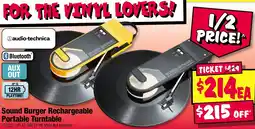 JB Hi-Fi Sound Burger Rechargeable Portable Turntable offer