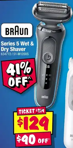 JB Hi-Fi BRAUN Series 5 Wet & Dry Shaver offer