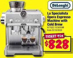 JB Hi-Fi DeLonghi La Specialista Opera Espresso Machine with Cold Brew offer