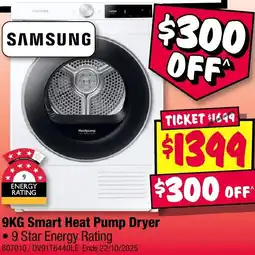 JB Hi-Fi SAMSUNG Smart Heat Pump Dryer offer