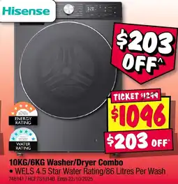 JB Hi-Fi Hisense Washer/Dryer Combo offer