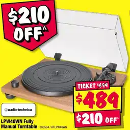 JB Hi-Fi Daudio-technica Fully Manual Turntable offer