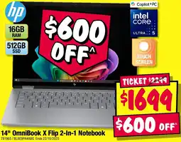 JB Hi-Fi hp 14" OmniBook X Flip 2-In-1 Notebook offer
