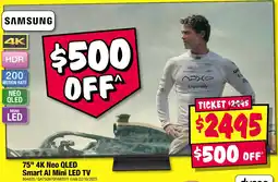 JB Hi-Fi SAMSUNG 75" 4K Neo QLED Smart Al Mini LED TV offer