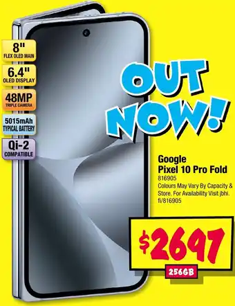 JB Hi-Fi Google Pixel 10 Pro Fold offer