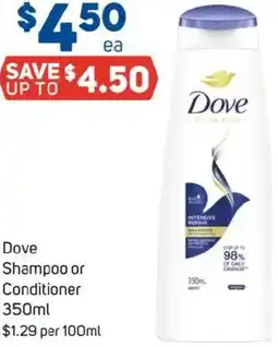 Foodland Dove Shampoo or Conditioner offer