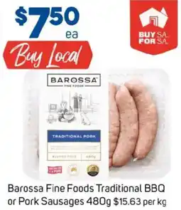 Foodland Barossa fine foods traditional bbq or pork sausages offer