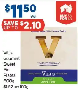 Foodland Vili's gourmet sweet pie plates offer