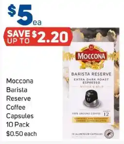 Foodland Moccona barista reserve coffee capsules offer