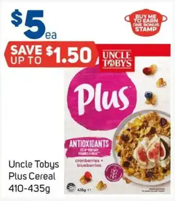 Foodland Uncle tobys plus cereal offer