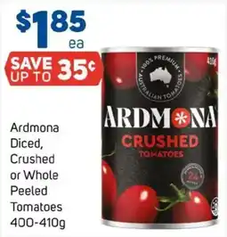 Foodland Ardmona diced, crushed or whole peeled tomatoes offer