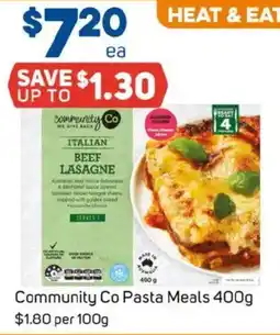 Foodland Community co pasta meals offer