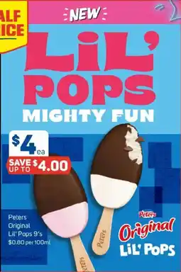 Foodland Peters original lil' pops 9's offer