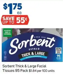 Foodland Sorbent thick & large facial tissues offer