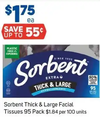 Foodland Sorbent thick & large facial tissues offer