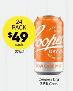 Foodland Coopers dry 3.5% cans offer