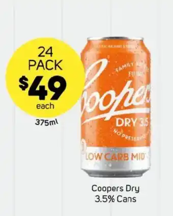 Foodland Coopers dry 3.5% cans offer