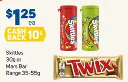 Foodland Skittles or mars bar range offer