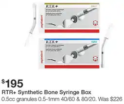 Henry Schein RTR+ Synthetic Bone Syringe Box offer
