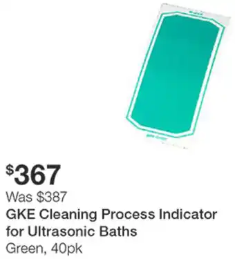 Henry Schein GKE Cleaning Process Indicator for Ultrasonic Baths offer