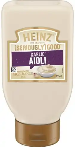 IGA Heinz Seriously Good Aioli 295mL Selected Varieties offer