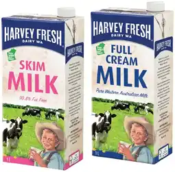 IGA Harvey Fresh Skim, Lite or Full Cream Milk 1 Litre offer