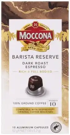 IGA Moccona Barista Reserve Coffee Capsules 10 Pack Selected Varieties offer
