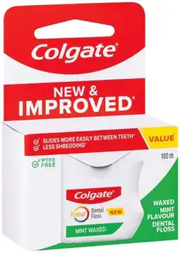 IGA Colgate Total Mint Waxed Dental Floss 100m offer
