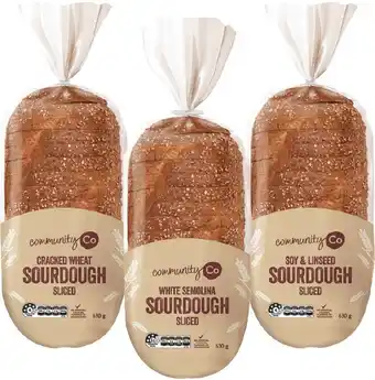 IGA Community Co Sliced Sourdough 630g Selected Varieties offer