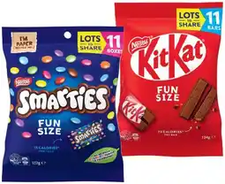 IGA Nestlé KitKat, Smarties or Milky Bar Fun Size 11 Pack Selected Varieties offer
