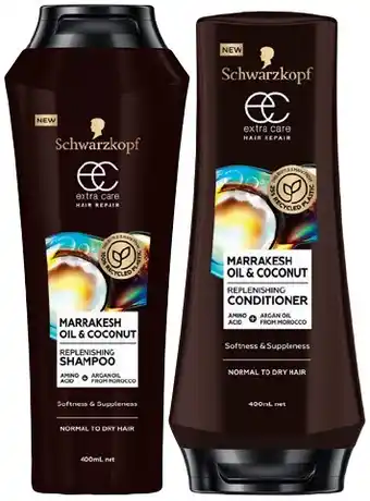 IGA Schwarzkopf Extra Care Hair Repair Shampoo or Conditioner 400mL Selected Varieties offer