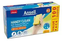 IGA Vileda Ansell Handy Clean Latex Disposable Gloves M/L 100 Pack offer