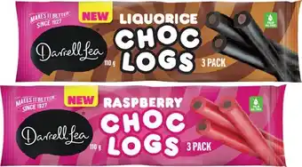 IGA Darrell Lea Liquorice Choc Logs or Raspberry Choc Logs 3 Pack offer