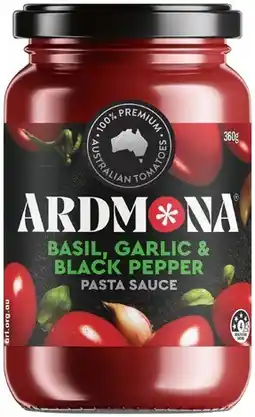 IGA Ardmona Pasta Sauce 360g Selected Varieties offer