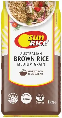 IGA SunRice White or Brown Rice Medium Grain 1kg offer