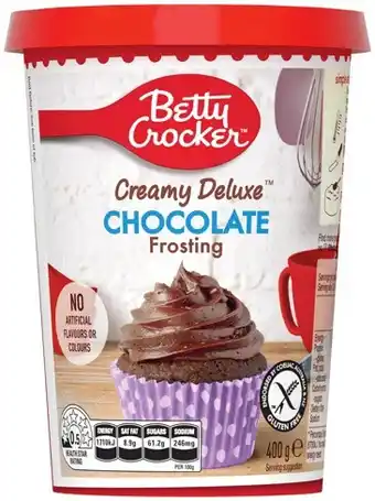 IGA Betty Crocker Creamy Deluxe Frosting 400g Selected Varieties offer