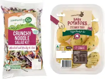 IGA Community Co Crunchy Noodle Salad Kit 450g or Baby Potatoes with Herb Butter 400g offer
