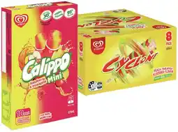 IGA Streets Calippo Minis 10 Pack or Cyclone 8 Pack Selected Varieties offer