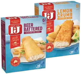 IGA I&J Australian Wild Caught Hoki 425g Selected Varieties offer