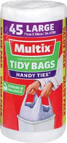 IGA Multix Bags Handy Ties Large Tidy Bags 45 Pack offer
