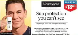 Chemist Warehouse Neutrogena Ultra Sheer Face Fluid Facial Sunscreen SPF 50 offer
