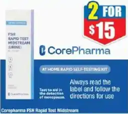 Chemist Warehouse Corepharma FSH Rapid Test Midstream offer
